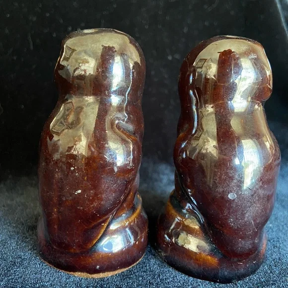 Vintage Ceramic Brown Owls Salt & Pepper Shakers Japan - Picture 4 of 8